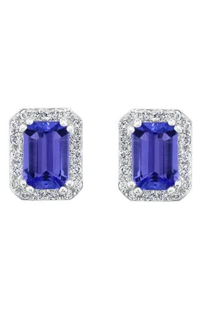 Effy 14k White Gold, Diamond & Tanzanite Stud Earrings In Purple