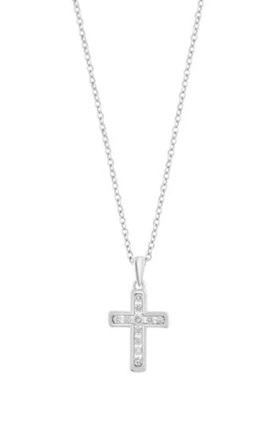 Effy 14k White Gold Diamond Cross Pendant Necklace