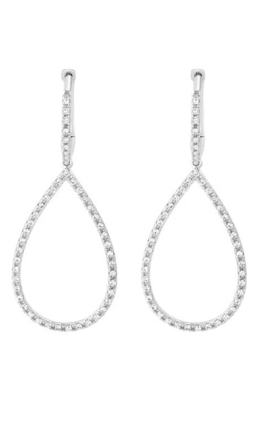 Effy 14k White Gold Diamond Dewdrop Earrings In Metallic Silver