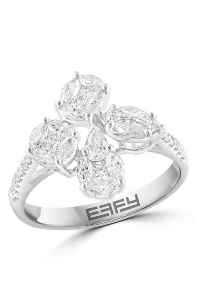 Effy 14k White Gold Diamond Ring In Red