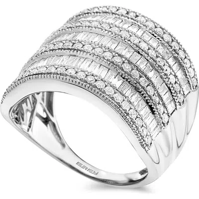 Effy 14k White Gold Diamond Ring Size 9 In Silver