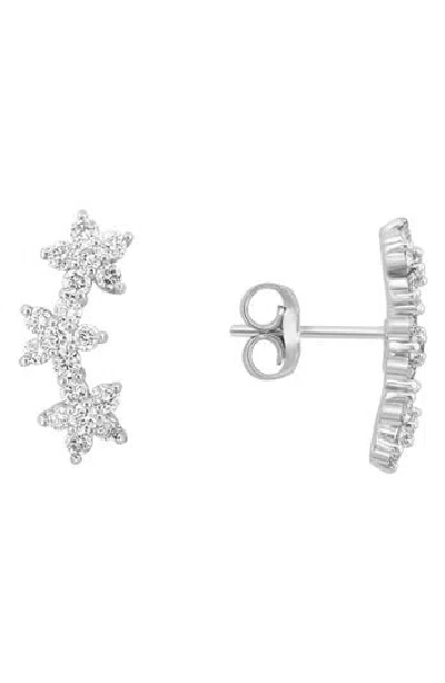 Effy 14k White Gold Diamond Star Stud Earrings In Metallic