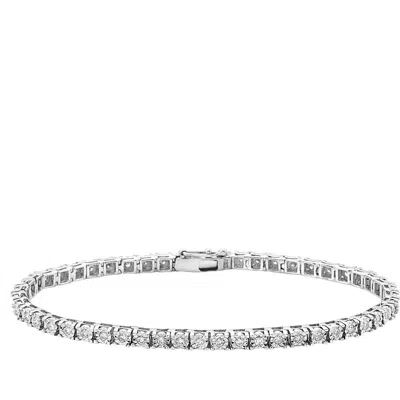 Effy 14k White Gold Diamond Tennis Bracelet In Red