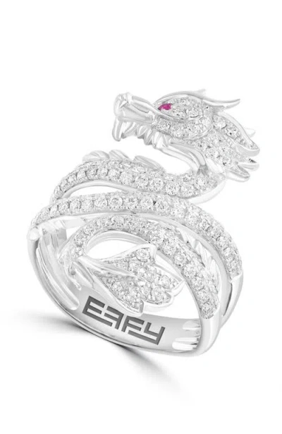 Effy 14k White Gold Diamond,natural Ruby Ring In Purple
