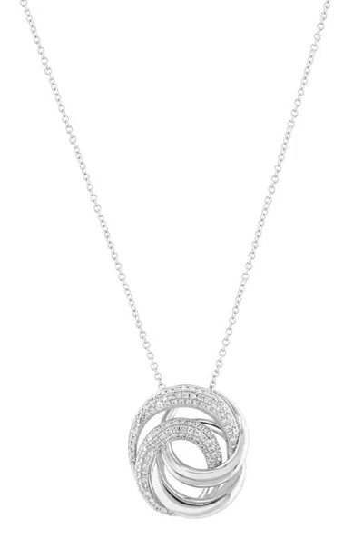 Effy 14k White Gold Infinity Twist Diamond Pendant In Silver