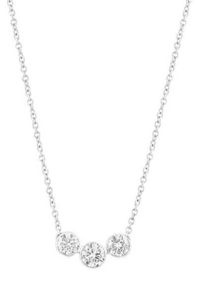 Effy 14k White Gold Lab Grown Diamond Necklace In Metallic