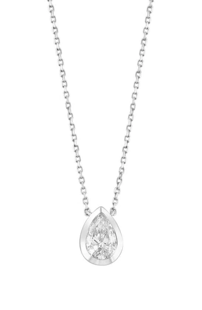 Effy 14k White Gold Lab Grown Diamond Pendant Necklace In Metallic