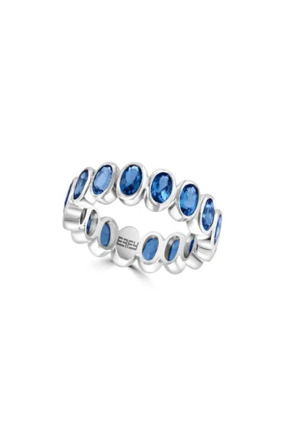 Effy 14k White Gold London Blue Topaz Eternity Ring