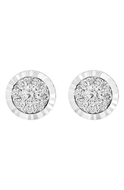 Effy 14k White Gold Pavé Diamond Round Stud Earrings