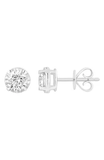 Effy 14k White Gold Round Lab Grown Diamond Stud Earrings In Metallic