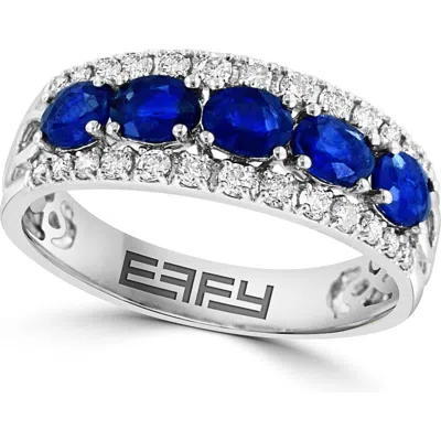 Effy 14k White Gold Sapphire & Diamond Ring In Blue