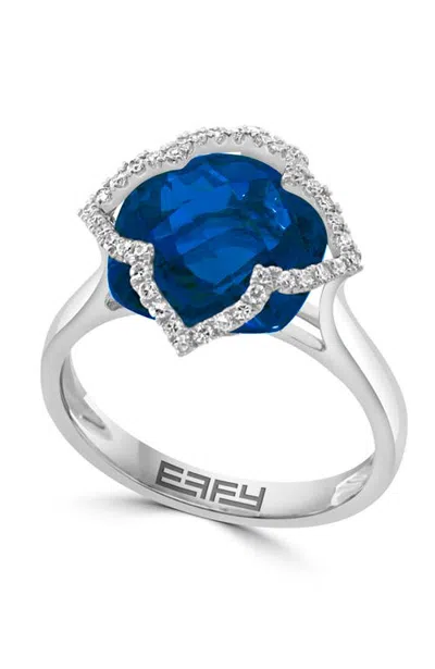 Effy 14k White Gold Twilight Blue Topaz Ring In Metallic