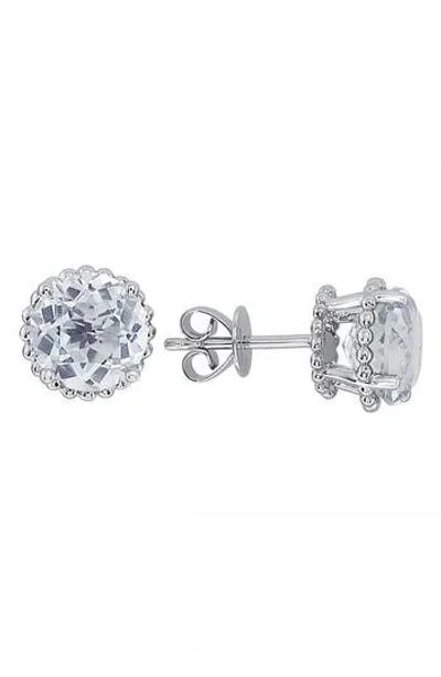 Effy 14k White Gold White Topaz Stud Earrings In Metallic