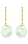Effy 14k Yellow Gold 10mm Freshwater Pearl Drop Lever Back Earrings In Yellow Gold