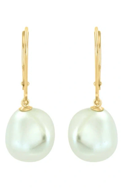 Effy 14k Yellow Gold 10mm Freshwater Pearl Drop Lever Back Earrings