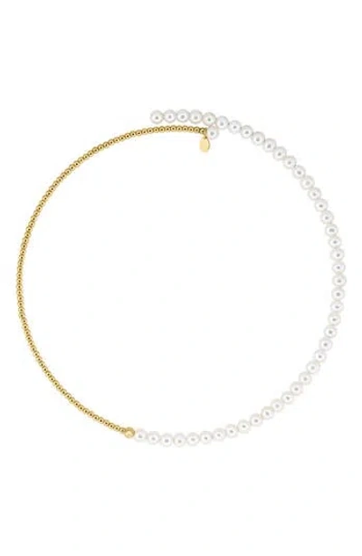 Effy 14k Yellow Gold 4.5mm Freshwater Pearl Beaded Choker Necklace In Multi