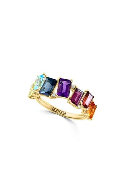 Effy 14k Yellow Gold Baguette Stone Diamond Accent Ring In Yellow Gold/multi