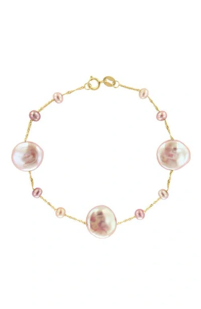 Effy 14k Yellow Gold Baroque Fresh Water Pearl Bracelet