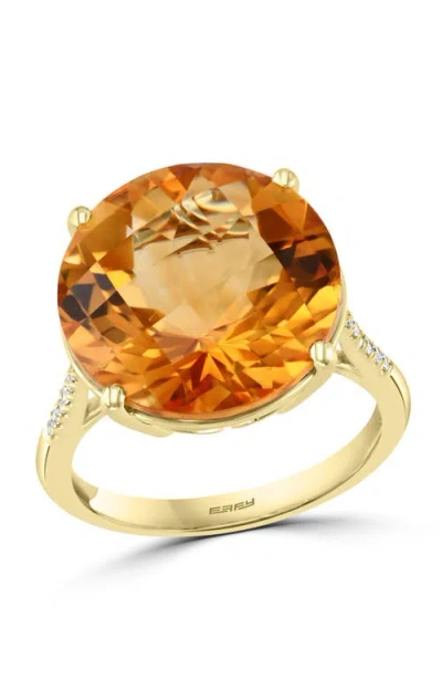 Effy 14k Yellow Gold Citrine & Diamond Classic Statement Ring In Multi