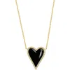 Effy 14k Yellow Gold Diamond & Enamel Heart Pendant In Gold