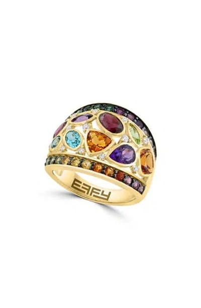 Effy 14k Yellow Gold Diamond & Mixed Gemstone Ring