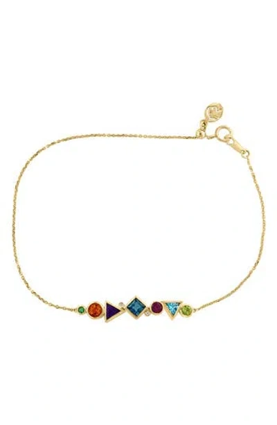 Effy 14k Yellow Gold Diamond & Semiprecious Stone Bracelet In Gold/multi