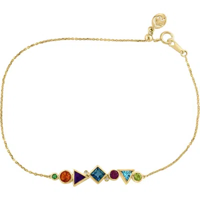 Effy 14k Yellow Gold Diamond & Semiprecious Stone Bracelet In Multi