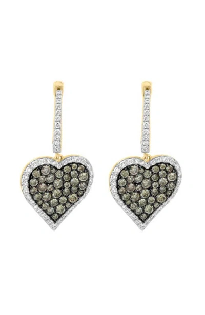 Effy 14k Yellow Gold Diamond, Espresso Diamond Earrings In Multi