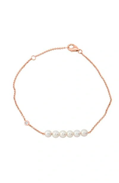 Effy 14k Yellow Gold Diamond Fresh Water Pearl Accent Bracelet