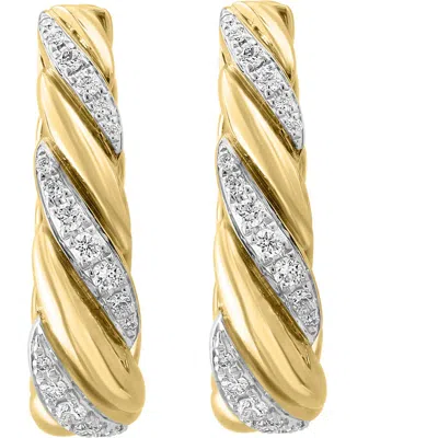 Effy 14k Yellow Gold Diamond Hoop Earrings In Multi