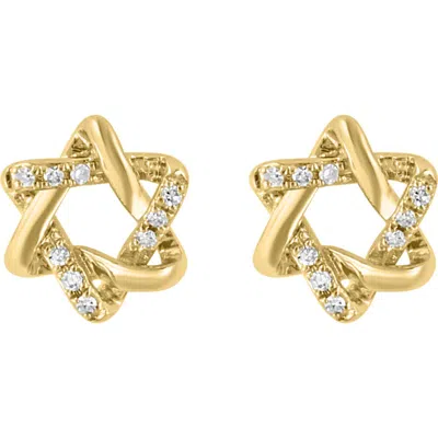 Effy 14k Yellow Gold Diamond Star Of David Stud Earrings