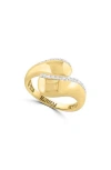 Effy 14k Yellow Gold Diamond Tapered Bypass Ring In Gold