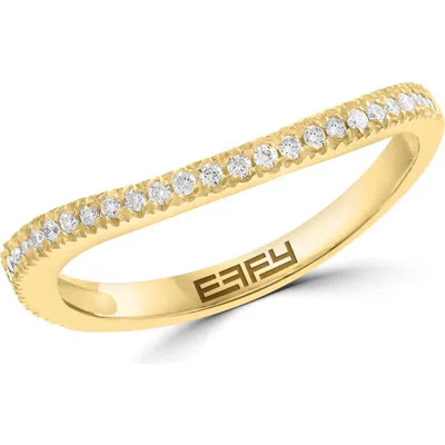 Effy 14k Yellow Gold Diamond Wave Band Ring In 14k Gold/diamond