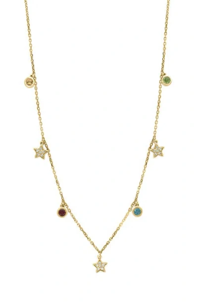 Effy 14k Yellow Gold Diamond,blue Topaz,citrine,pink Tourmaline,peridot Necklace