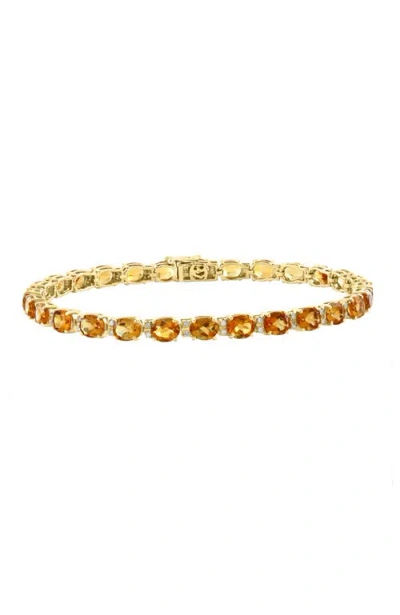 Effy 14k Yellow Gold Diamond Citrine Bracelet In Multi