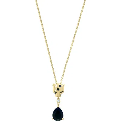 Effy 14k Yellow Gold Diamond,tsavorite,onyx Pendant