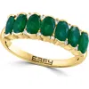 Effy 14k Yellow Gold Emerald & Diamond Ring In Green