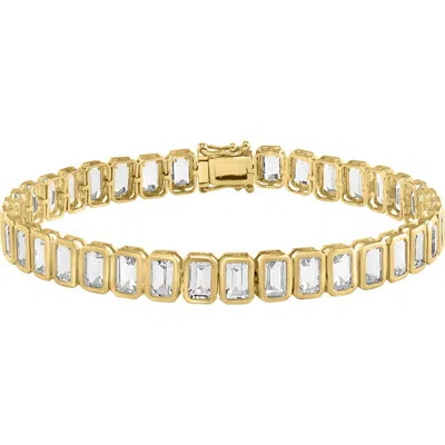 Effy 14k Yellow Gold Emerald Cut White Topaz Bracelet