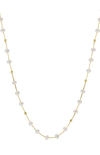 Effy 14k Yellow Gold Freshwater Pearl & Gold Bead 18'' Necklace