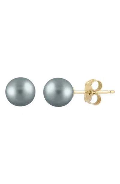 Effy 14k Yellow Gold Freshwater Pearl Stud Earrings In Green