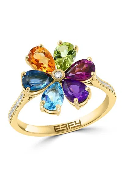 Effy 14k Yellow Gold Garden Of Gems Cocktail Ring