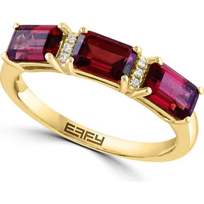 Effy 14k Yellow Gold Garnet & Diamond Ring In Red