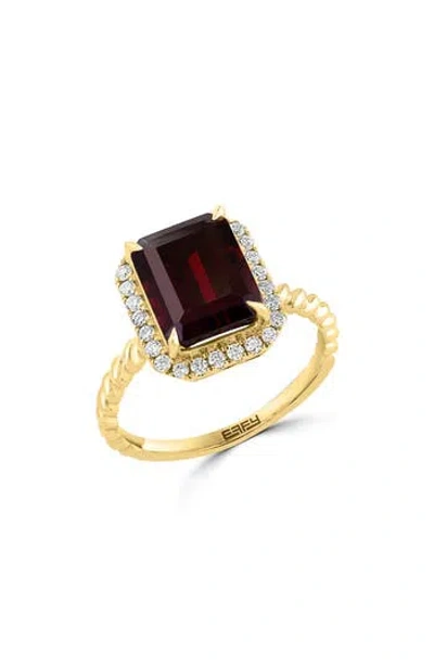 Effy 14k Yellow Gold Garnet & Diamond Ring In Red