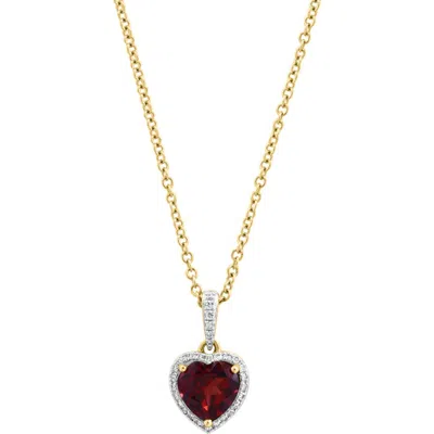 Effy 14k Yellow Gold Garnet Passion Pendant In Red