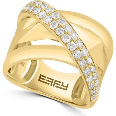 Effy 14k Yellow Gold Golden Cascade Diamond Ring In Metallic Gold