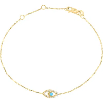Effy 14k Yellow Gold Golden Eye Protection Bracelet In Blue