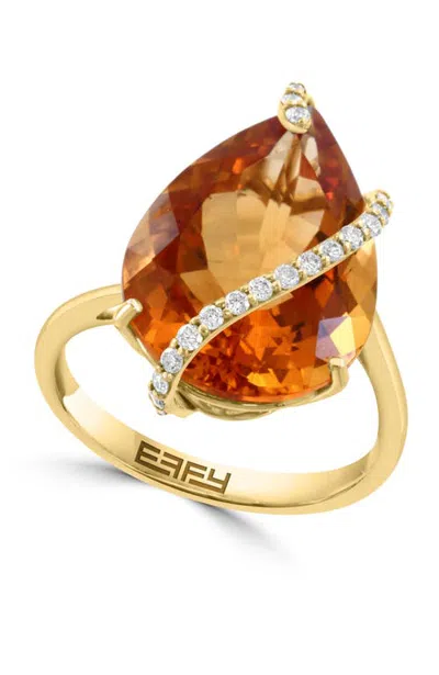 Effy 14k Yellow Gold Golden Fire Citrine Ring