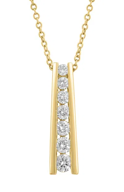 Effy 14k Yellow Gold Golden Glow Diamond Bar Pendant In Metallic Gold