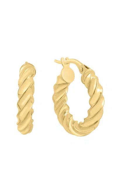 Effy 14k Yellow Gold Golden Twist Hoop Earrings In Metallic Gold