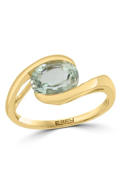 Effy 14k Yellow Gold Green Amethyst Sculptural Ring
